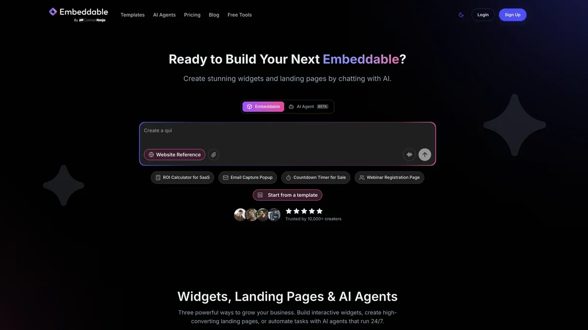 Embeddable screenshot
